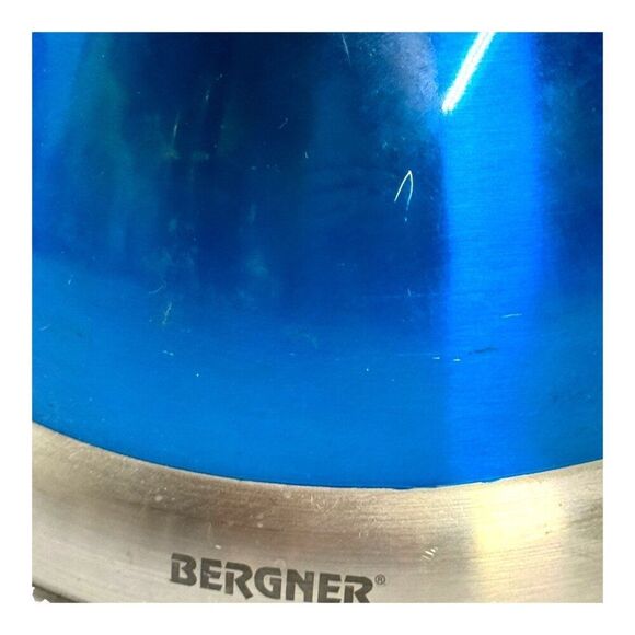 Bergner Cobalt Blue Stainless MCM Steel Whistling Tea Kettle Pot 2.5 Quart SEE - Picture 3 of 9
